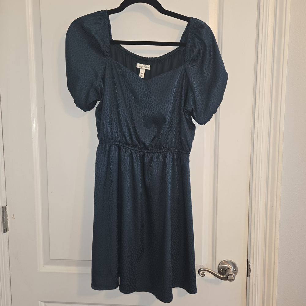 Speechless Teal Puff Sleeve Mini Dress